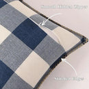 decorUhome Buffalo Plaid Check Throw Pillow Covers 16x16 Set of 2, Outdoor Decorative Farmhouse Neutral Pillow Covers with Stitched Edge for Bed Couch Sofa, Navy Blue and White by CozyNest Decor
