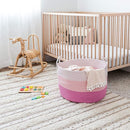 OrganiHaus Toy Storage Basket for Kids, Large Cotton Rope Organizer Bin for Nursery, Toy Box, Blanket Holder, Baby Hamper for Living Room, Soft & Washable, 20x13 inches - Pink by TinyTreasures Baby Boutique