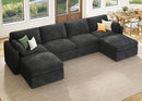 HONBAY Sectional Couch with Storage Seats, Modular Sofa with Storage Ottoman, U Shaped Sectional Couches for Living Room, Grey by CozyNest Decor