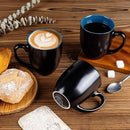 GBHOME 16oz Coffee Mugs Set of 6, Large Ceramic Coffee Mugs for Man, Woman, Dad, Mom, Modern Coffee Mugs Set with handle for Tea/Latte/Cappuccino/Milk/Cocoa. Dishwasher&Microwave Safe,Blue by CozyNest Decor