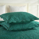 MarCielo 3-Piece 100% Cotton Oversized Bedspread Lightweight Quilt Coverlet Embroidery Farmhouse Bedding Set T0 (Emerald, Oversized Queen (100"x106")) by CozyNest Decor