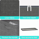 3PCS Under Bed Storage Bins with Metal Frame, Linen Fabric Frame Storage Box Clothes Organizer Bins, Underbed Container with Clear Window (Dark Grey, 15.7 x 13 x 6IN) by CozyNest Decor