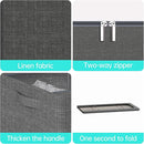 3PCS Under Bed Storage Bins with Metal Frame, Linen Fabric Frame Storage Box Clothes Organizer Bins, Underbed Container with Clear Window (Dark Grey, 23.6 x 13 x 6IN) by CozyNest Decor