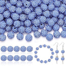 200pcs 10mm Rhinestone Beads for Jewelry Making, Light Blue Shiny Round Disco Ball Beads Bulk, Sparkle Crystal Clay Christmas for Bracelet Baseball Necklace Earring Crafting and DIY by TinyTreasures Baby Boutique