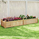HAPPYGRILL Raised Garden Bed, Wooden Elevated Garden Box w/8 Drain Holes, Detachable Bottom Panels, Liner for Flowers Vegetables Herbs Fruits, Outdoor Planter Box for Backyard Lawn, 89" x 23.5" x 16" by GreenHaven Gardens