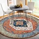 Lahome Boho Washable 4Ft Round Area Rug, Non-Slip Throw Untra-Thin Small Round Carpet, Oriental Vintage Distressed Circle Rug for Bedroom Kitchen Dining Living Room Office, 4x4/Rust by TinyTreasures Baby Boutique