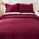 MarCielo 3-Piece 100% Cotton Oversized Bedspread Lightweight Quilt Coverlet Embroidery Farmhouse Bedding Set T0 (Wine Burgundy, Oversized King (118"x106")) by CozyNest Decor