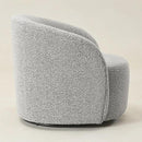 KINWELL Sherpa Swivel Barrel Chair & Round Ball Pillow Set - 34" Wide Modern Boucle Accent Chair with 9” Matching Nordic Decorative Throw Pillow for Living Room and Bedroom(Black White) by CozyNest Decor