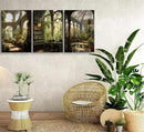 3pcs Framed William Morris Green Plants Canvas Wall Art Medieval Castle Posters Prints Gothictalian Landscape Painting Pictures Paintings Wall Decor for Living Room Bathroom Bedroom Decoration by CozyNest Decor