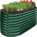 Best Choice Products 4x2x2ft Outdoor Metal Raised Garden Bed, Oval Deep Root Planter Box for Vegetables, Flowers, Herbs, and Succulents w/ 101 Gallon Capacity, Rubber Edge Guard - Dark Green by GreenHaven Gardens