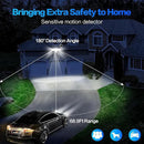 Energetic Solar Outdoor Lights, 1800LM 150 LED Security Motion Sensor Outdoor Lights with Remote Control, IP65 Waterproof Floodlight, 3 Head Motion Detected Spotlight for Garage, Pack of 2 (White) by GreenHaven Gardens