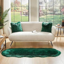 AMTOVO Faux Sheepskin Rug, Dark Green Ultra Soft Fluffy Shag Area Rug, 2 x 6 ft Faux Fur Rug for Bedroom Sofa Throw Cushion Room Decor, Sheepskin by CozyNest Decor