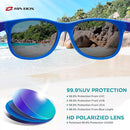 RIVBOS Kids Sunglasses Polarized UV Protection Flexible Rubber Glasses Shades with Strap for Boys Girls RBK004 by TinyTreasures Baby Boutique