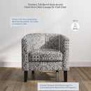 BELLEZE Accent Barrel Chair, Linen Round Chair Club Tub Sofa Corner Chair with Flared Legs and Cozy Soft Padding for Living Room Bedroom Waiting Room - White & Gray by CozyNest Decor