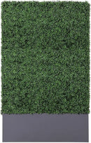 AGPL Upgraded Artificial Boxwood Hedge Wall with Dark Gray Stainless Steel Planter Box (79" Height 48" Width 12" Deep) Room Divider and Privacy Wall (79) by CozyNest Decor