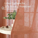 LAMIT Small Window Linen Curtains 36 inches Long, Light Filtering Linen Textured Bronze Grommet Soft Semi Sheer Drapes for Half Windows/Bathroom, 2 Panels, Terracotta, 34 x 36 Inch by CozyNest Decor