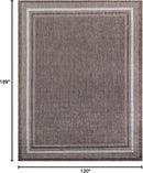 Unique Loom Outdoor Border Collection Area Rug - Soft Border (10' x 14' 1" Rectangle Brown/Ivory) by GreenHaven Gardens