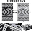 OLANLY Outdoor Rug Waterproof 6x9 ft, Reversible Outdoor Plastic Straw Rug, Boho Patio Rug, Indoor Outdoor Carpet, RV Mat Outside for Patio, Camp, Picnic, Balcony, Deck, Backyard, Black & White by GreenHaven Gardens