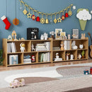 Book Shelf, 5 Cubes Storage Organizer, Open Shelf Wooden Bookcase, Freestanding Log Bookshelf Cube Shelf for Bedroom, Living Room, Home Office by CozyNest Decor
