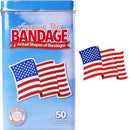 BioSwiss Bandages, American Flag Shaped Self Adhesive Bandage, Latex Free Wound Care, Fun First Aid Kit Supplies for Kids and Adults, 50 Count by TinyTreasures Baby Boutique