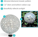 Sunnydaze 10-inch Gazing Ball for Garden - Crackled Glass Mosaic Gazing Globe for Outside - Mirrored Diamond Mosaic by CozyNest Decor