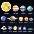 Glow in The Dark Stars and Planets for Ceiling, Glow Solar System Wall Stickers, Space Wall Decals for Kids Boys Room (Green) by TinyTreasures Baby Boutique