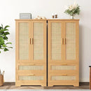 50.4" H Bathroom Storage Cabinet, Modern Floor Cabinet with Adjustable Shelf, Small Pantry with 2 Doors & Drawers, Storage Cabinet for Bathroom, Living Room, Kitchen, Natural KES007MCWG by CozyNest Decor