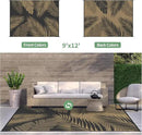 GENIMO Outdoor Rug 9' x 12' Waterproof for Patios Clearance, Reversible Outdoor Plastic Straw Camping Rug Carpet, Large Area Rugs Mats for RV, Camper, Deck, Balcony, Porch, Beach, Picnic, Black&Brown by CozyNest Decor