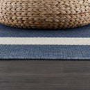 CAMILSON Outdoor Rug 9x12, Large Modern Outside Rugs for Patios Porches Waterproof Durable Washable Non-Shedding, Easy-to-Clean Indoor Outdoor Area Carpet (9 x 12, Bordered - Blue/White) by CozyNest Decor