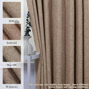 Extra Wide 100% Blackout Linen Textured Curtains - Room Dividers, W200 x L84 (1 Panel), Pinch Pleat Drapes for Living Room, Full Light Block Out Drapery for Sliding Door, Taupe by CozyNest Decor