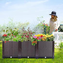 Emalie Deep Raised Garden Beds Large Plastic Planter Box with Drainage Plugs for Veggies Flowers Herbs Deep Root Plants Growing, 47.2" Lx15.7 Wx16.9 H Brown by GreenHaven Gardens