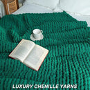 Chunky Knit Blanket - Luxury Soft Cozy 60 * 80 Throw Blanket,100% Woven Blanket Rope Knot Throw Blanket for Couch, Sofa, Home Decor, Gift - Machine Washable（Blackish Green） by CozyNest Decor