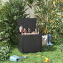 31 Gallon Resin Deck Box, Lockable Patio Outdoor Storage Box for Furniture, Garden Tools and Tools Storage, Waterproof Outside Storage Boxes - Black by CozyNest Decor