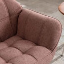 48" Small Loveseat Sofa, Modern Linen Fabric Mini Sofa Couch 2-Seater Love Seat with Quilting Backs and Wood Legs for Living Room, Bedroom and Small Space, Pink by CozyNest Decor