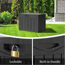 50 Gallon Plus Outdoor Storage Box, Waterproof Resin Deck Box for Patio, Pool, and Garden, Lockable Bin for Cushions, Tools, and Accessories, UV-Resistant, Black by GreenHaven Gardens