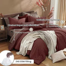 Monbix King Size Comforter Set, 7 Pieces Dark Red King Size Bed Set Reversible,Cationic Dyeing Bed in a Bag with Comforter, Sheets, Pillowcases & Shams by CozyNest Decor