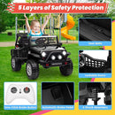 24V 4WD Ride on Truck Car w/800W Motors, Gift Flower, Remote Control, 2 Seaters, Light Bar, 3 Speeds, Pop Music, Power Four Wheels, 24 Volt Ride on Toy Car for Big Kids, Black by TinyTreasures Baby Boutique