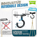 [UPGRADED] 4Pcs 200LBS Rotatable Ceiling Hooks with 4 Screw Points Base, Wall Mount Metal Hanger Black Ceiling Hook for Hanging Plant, Bird Feeder, Lights, Bed Canopy, Wind Chime, Indoor Outdoor Decor by GreenHaven Gardens