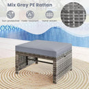 Tangkula 2 Pieces Patio PE Rattan Ottomans, Multipurpose Outdoor Footstool Footrest Additional Seating Side Table with Soft Zippered Cushions for Deck, Garden, and Yard (Gray) by CozyNest Decor
