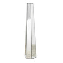 Handmade Silver Glass Floor Vase with Mirrors and MDF, 29.92 Inches Tall