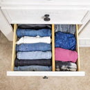 Fabsome Drawer Divider 6 Pack, Bamboo Kitchen Dividers Organizers Adjustable 17''-22'', Wooden Dresser Separators for Nursery Organization Clothes Socks Underwear Baby Clothing, with Soft Foam Ends by CozyNest Decor