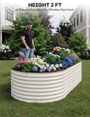 2 Pcs Raised Garden Beds Outdoor 8x4x2ft - Galvanized Steel Planter Box for Vegetables, Flowers, Rust-Resistant Garden Box, Easy Assembly Raised Beds, Durable Planters for Outdoor Plants, Beige by GreenHaven Gardens