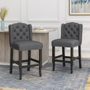 Vienna Fabric Tufted Counter Stool With Nailhead Accents (Set of 2) by HouseOfZazla