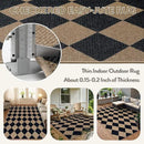 Lahome Checkered Easy Jute Outdoor Rug, 5x7 Area Rugs for Living Room Nature Large Dining Room Carpet, Farmhouse Outdoor Patio Non Slip Diamond Carpet for Home Office Bedroom Backyard Deck by CozyNest Decor