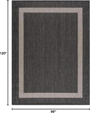 CAMILSON Outdoor Rug 8x10,Modern Outside Rugs for Patios Porches Waterproof Durable Washable Non-Shedding, Easy-to-Clean Indoor Outdoor Area Carpet (8 x 10, Bordered - Dark Gray/Light Gray) by GreenHaven Gardens