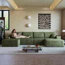108" Sectional Couches for Living Room Modern Modular Sofa with L-Shape Couchs Upholstered Boneless Couch Deep Seat Sectional Couch with Chaise (Green, Right Facing Chaise+3Seaters+Ottoman) by CozyNest Decor