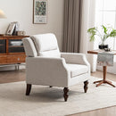 Kidol & Shellder Beige Oversized Accent Chair for Living Room Mid Century Modern Reading Chair with Back Wide Upholstered Comfy Single Sofa Chair for Bedroom Lounge Side Corner Boucle Fabric Armchair by CozyNest Decor