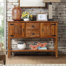 Solid Wood Farmhouse Console Table,Sofa Table with Storage Drawers and Shelves,Entryway Table for Entry Hallway Foyer,Fully Assembled (48" Brown) by CozyNest Decor