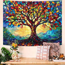Lunerfex Tree of Life Tapestry Stained Glass Tapestry Wall Decor Tapestries for Bedroom Art Tapestries Wall Hanging for Bedroom Living Room Glass-Tree-01 70"x90" by CozyNest Decor