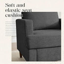 Mid-Century Accent Chair,Modern Linen Fabric Armchair for Living Room,Comfy Upholstered Reading Accent Chairs for Bedroom,Single Sofa Chair with Wood Legs (Dark Grey, 2 Pack) by CozyNest Decor